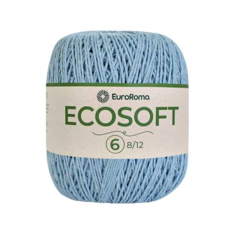 Barbante Ecosoft EuroRoma N6 8/12 Rolo com 452 Metros - Tons de Azul Azul Bebe 900 UN